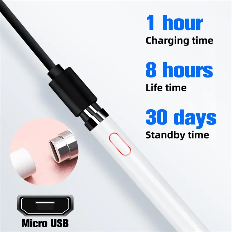 A9 Plus Stylus Capacitive Touch Pen for Samsung Galaxy Tab A8 X200 A7 10.5 S6 Lite S8 S9 FE Ultra A7 USB Charging Tablet Pencil