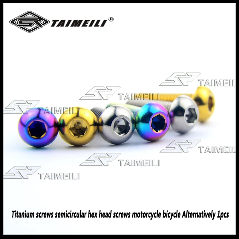 TAIMEILI  Titanium screws semicircular hex head screwsM6x12mmM6x16mmM6x20mm M6x30mm motorcycle bicycle Alternatively 1pcs