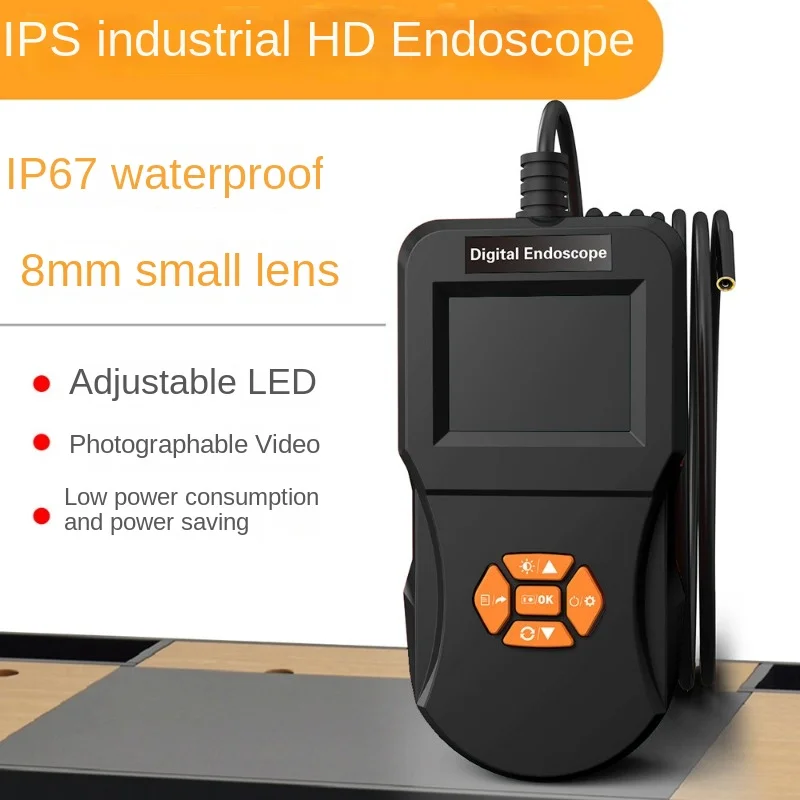 

2.4-inch ISP high-definition industrial endoscope, photo and video hard-wired pipe inspection mirror, 8MM car maintenance