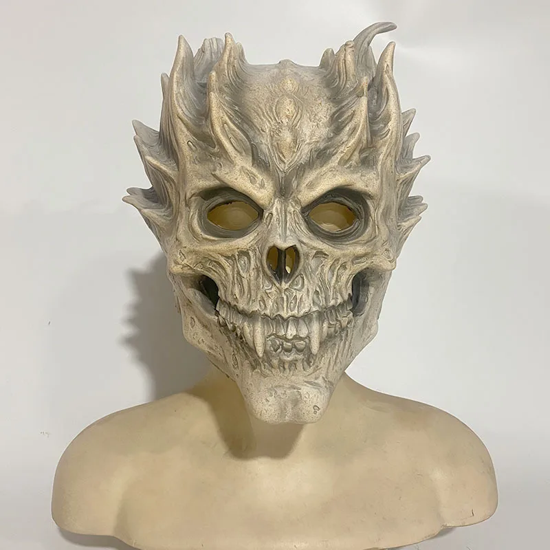 Skeleton Skull Latex Mask Cosplay Accessories Halloween Novelty Character Props Party Funny Scary Dance Party Acting Mask