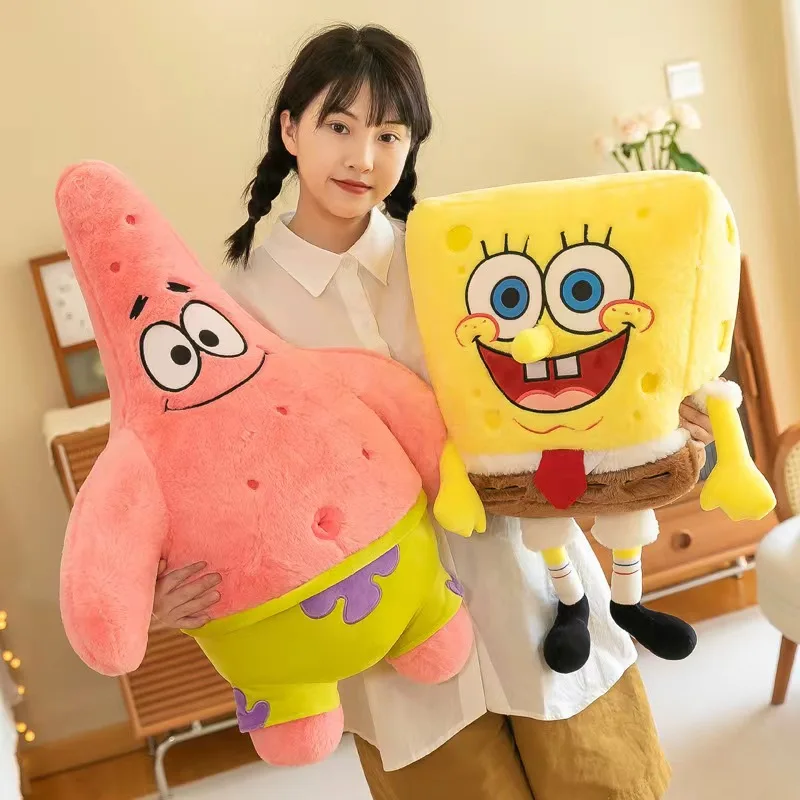 35-100CM SpongeBob Doll SquarePants Patrick Star Plush Anime Cartoon Toy Soft Cute Stuffed Collection Children's Birthday Gift