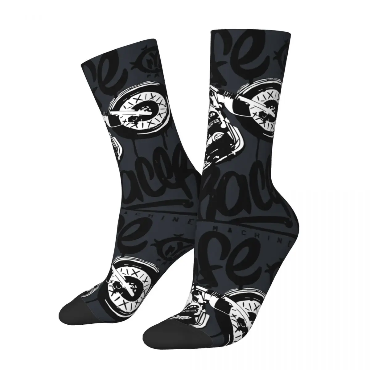 Retro Custom Machine For Biker And Motorcycle. Men's compression Socks Unisex Cafe Race Motorcycle Street Style Crew Sock