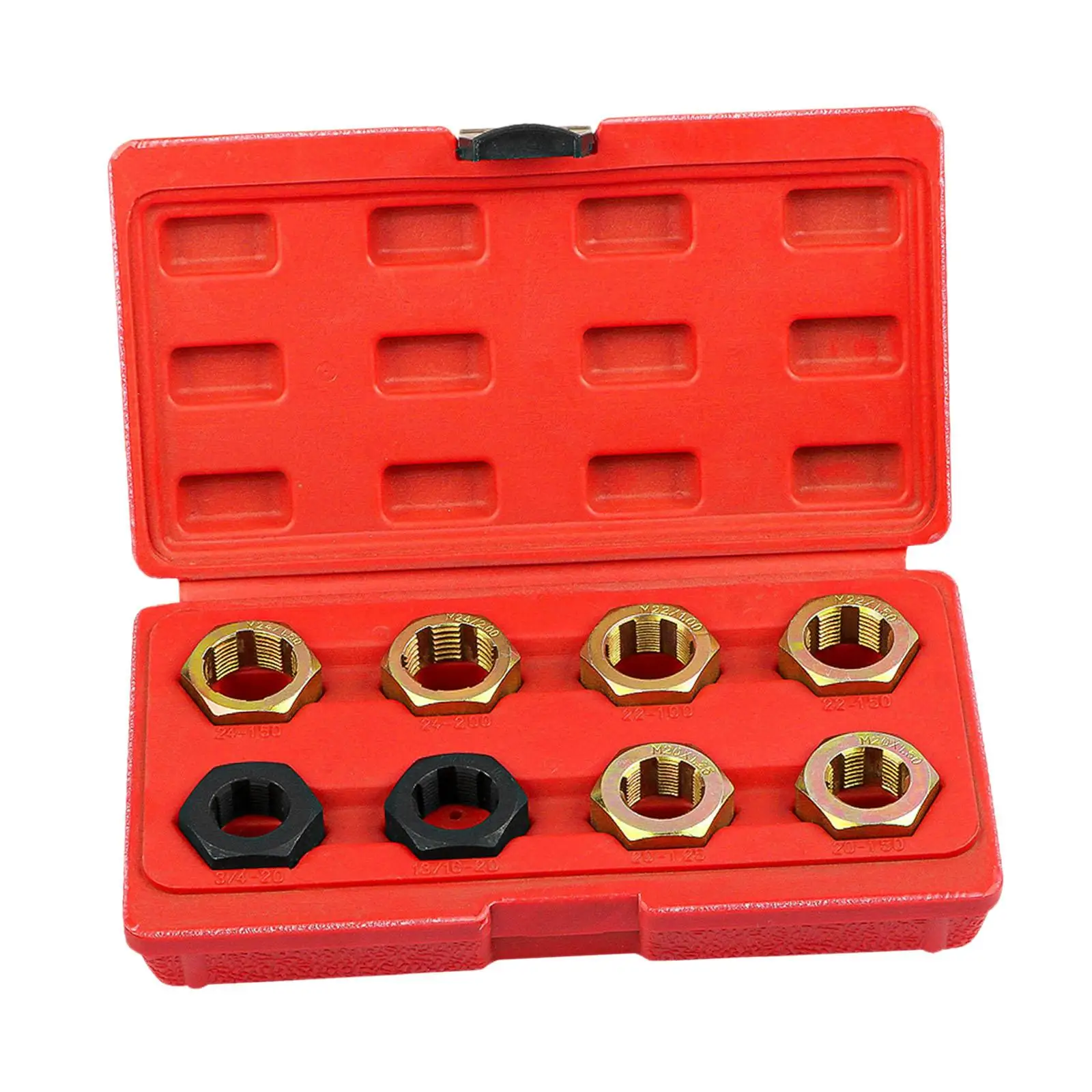 8Pcs Generic Axle Spindle Rethreading Tool Kit Versatile with Plastic Case