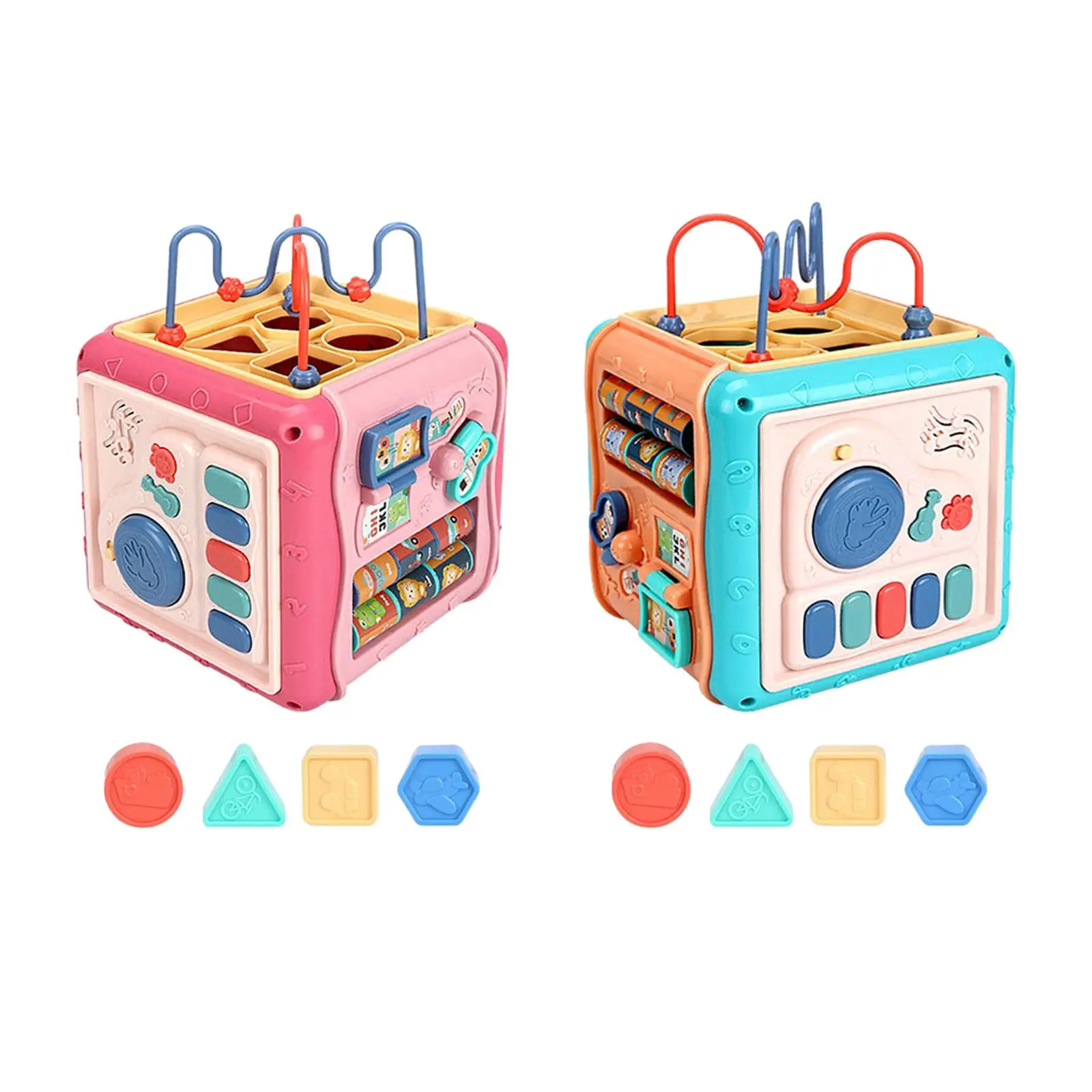 

Baby Activity Cube Development Learning Baby Activity Center for Early Education Preschool Holiday Gifts Fine Motor Observation