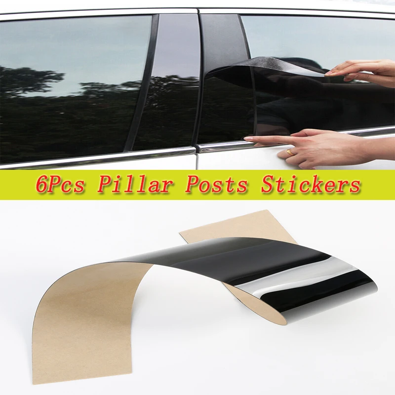 6Pcs Black Pillar Posts Stickers Fit For Volvo XC Classic 2014-2016 & XC90 2003-2013 2014 Car Door Window Trims Cover Decoration