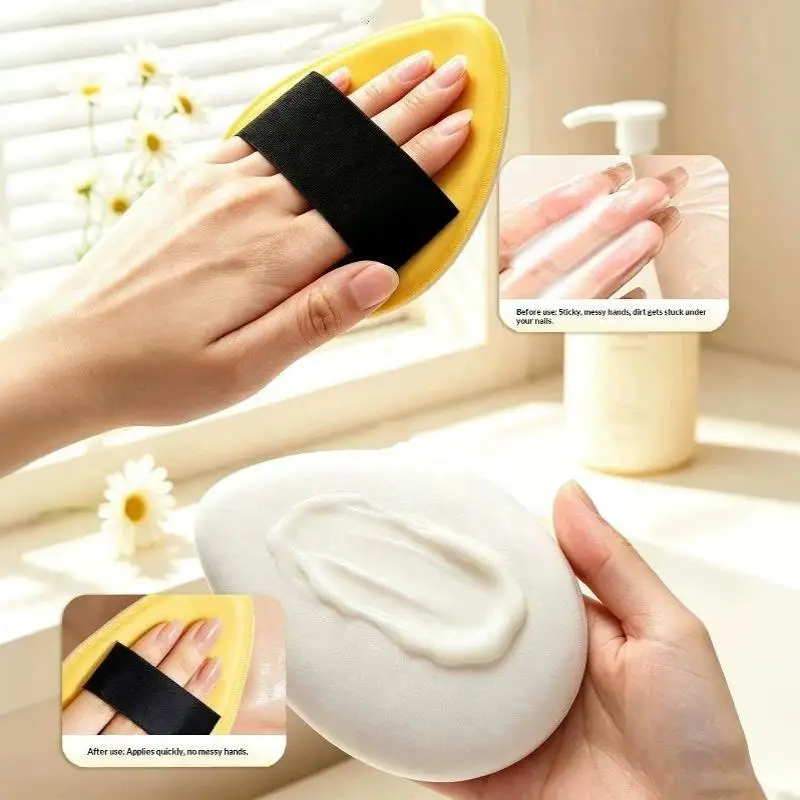 Easy Reach Back Body Lotion Applicator Puff Sunscreen Tanning Cream Tool for Home Travel Self Skincare Routine