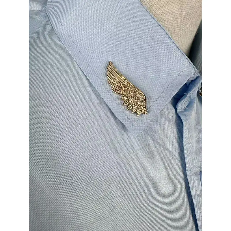 Vintage Punk Wing Brooch for Women, Fashion Metal Collar Pin, Retro Clothing Lapel Pin Badge, Garment Decor Accessories