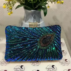 Lost in Vinatge Green Clutch Purse, Peacock Design Bridal Clutch, Wedding Clutch For Women, Beaded Clutch Purse, Luxury Handbag