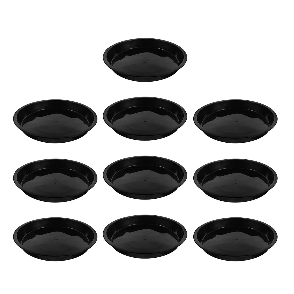 

10 Pcs Plant Flower Pot Base Plastic Trays Saucers Accessories Indoor for Plants Black Plates to Catch Water