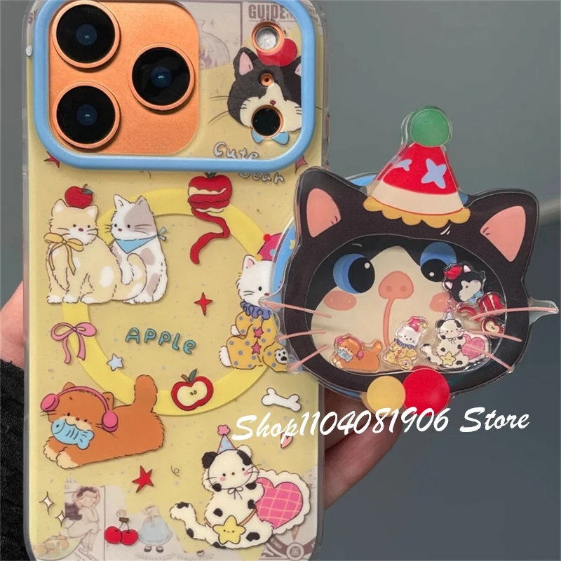 

Корейский милый мультяшный держатель-подставка для телефона в виде котика с магнитным креплением Griptok для iPhone и планшетов (Magsafe Smart Tok)