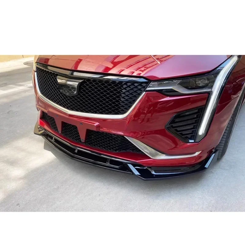 New！For CT5 Cadillac Front Bumper Spoiler for Cadillac CT4 Splitter Protector Plate Lip 2019 To 2023 Glossy Black Body Kit Skirt