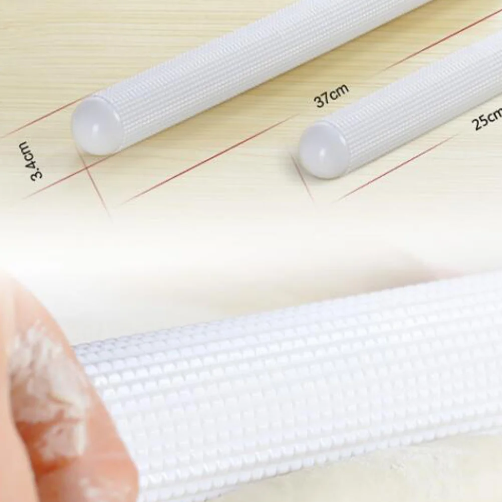 

2Pcs Exhaust Plastic Rolling Pin Embossed Dough Pastry Roller Kitchen Bakery Cake Fondant Sugar Paste Marzipan Tool