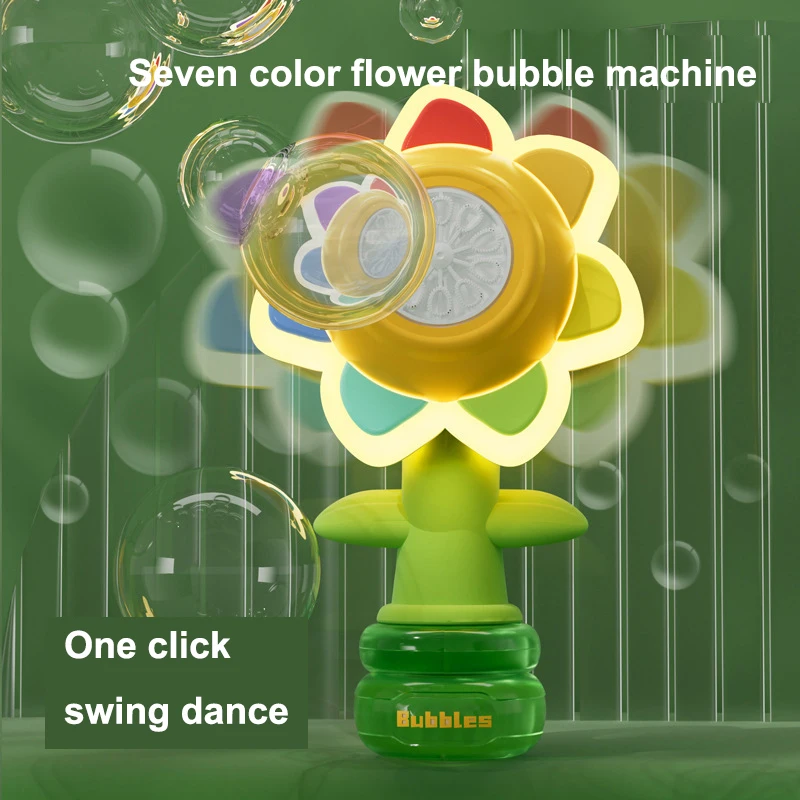 Automatyczna maszyna do baniek mydlanych Kwiat Dziewczyny Dzieci Bubble Toy Stick Zabawka do zabawy na świeżym powietrzu Lekka muzyka Zabawa