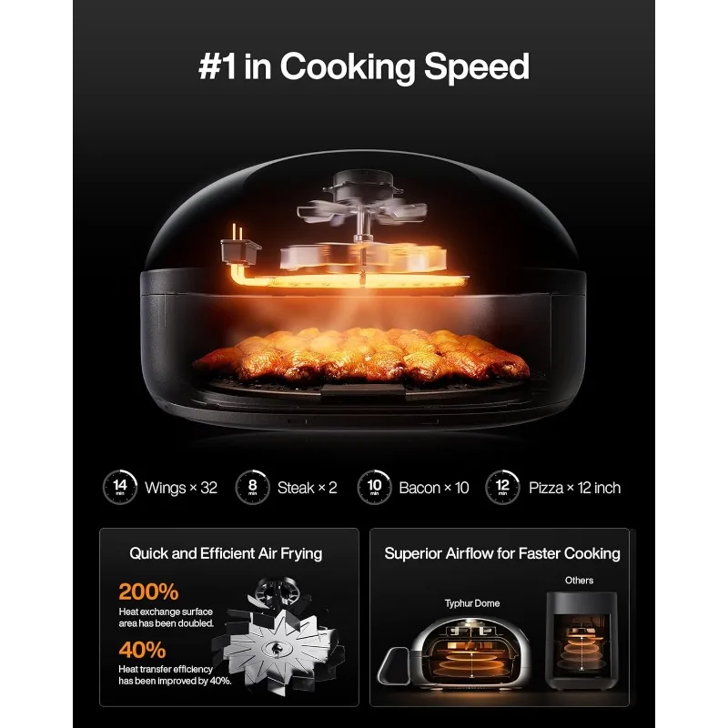 No.1 Cooking Speed Large Air Fryer with Superior Airflow, Smart Digital Air Fryer with Dishwasher Safe Basket for Quick