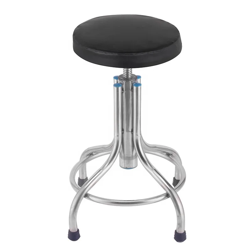 

Medical Stainless Steel Lifting Nurse Stool Hospital Beauty Salon Laboratory Round Stool Spiral Lifting bar Chair Surgical Stool