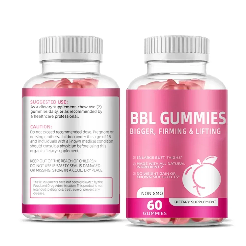 60 pills BBL Gummies Hip-lifting Soft Candy Dietary Supplement No Weight Gain Made with All Natural Ingerdients