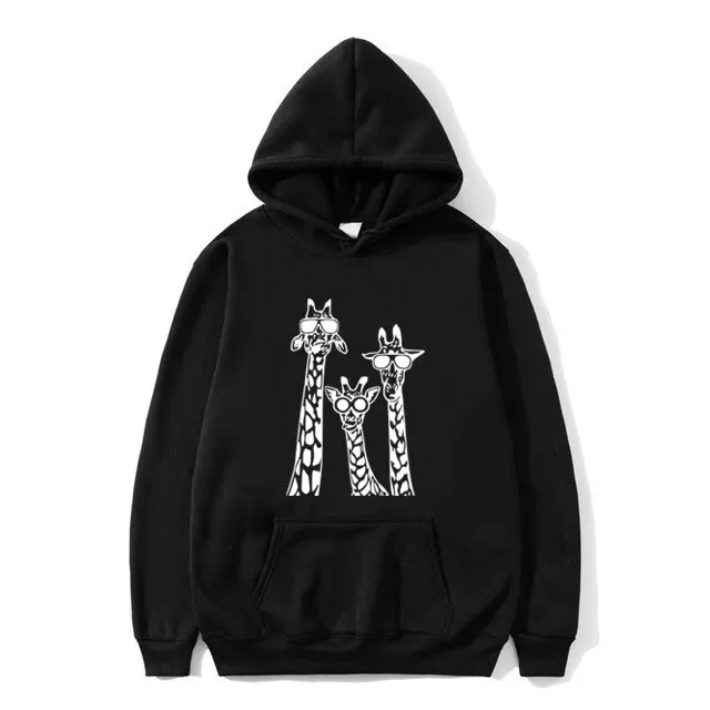 Funny Giraffe Graphic Hoodie Men's Fashion Oversized Streetwear Male Casual Soft Fleece Cotton Hoodies Unisex Loose Tracksuit