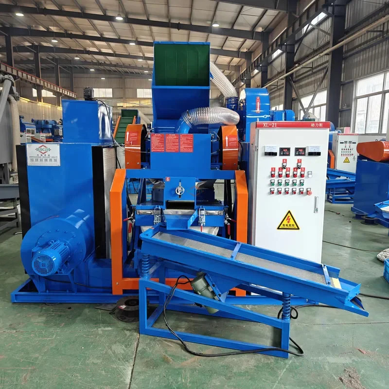 Crusher 300kg/h Scrap Copper Wire Granulator Cable Chopping Machine From BSGH China  in UK Metal Recycling Yard