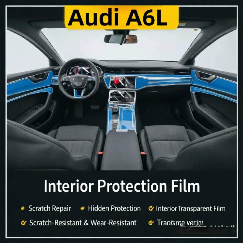 Screen Protector Film - 2025年式アウディA6Lインテリアセンターコンソールスクリーンプロテクター車装飾アクセサリー透明傷防止保護フィルム