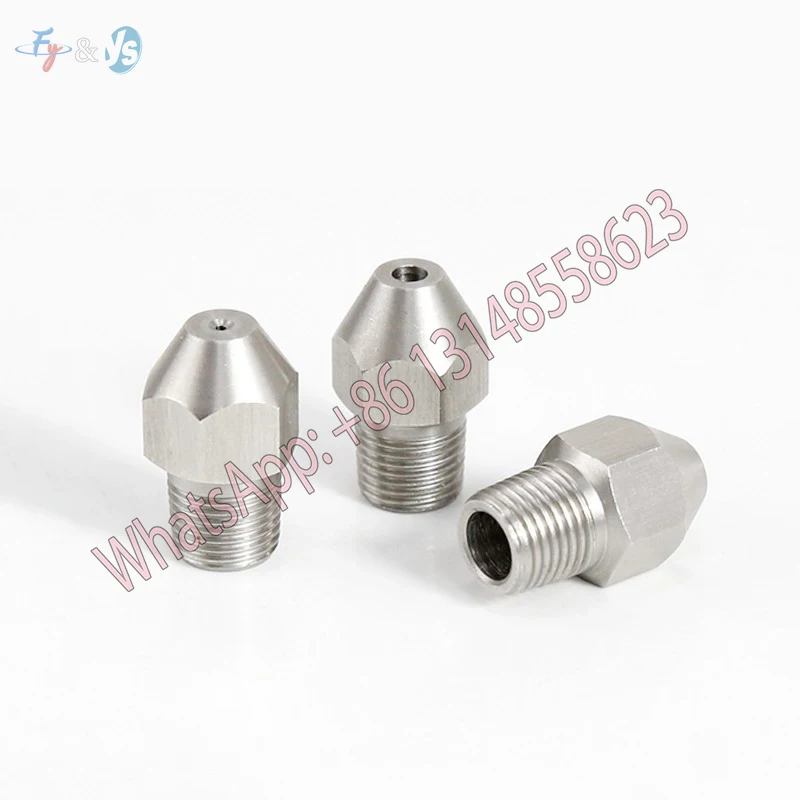 0 Degree Stainless Steel Linear Nozzle, Liquid Column Flow Tip High Pressure Cleaning Cutting Cone Nozzle 1/8