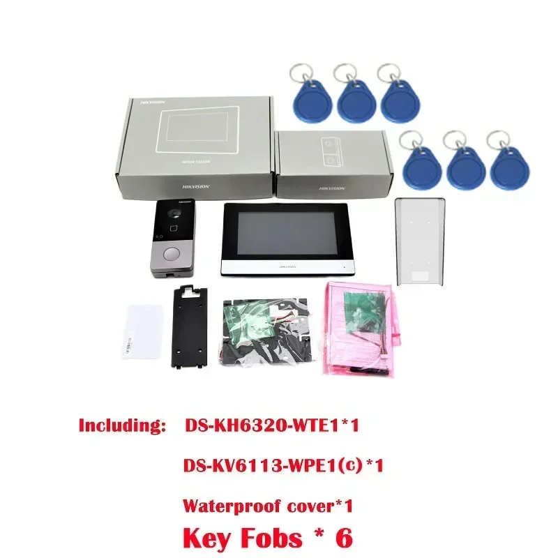 Nouveau! Kit d'interphone vidéo IP DS-KIS603-P(C), comprend DS-KV6113-WPE1 + DS-KH6320-WTE1, sonnette POE, Station de porte, moniteur WIFI