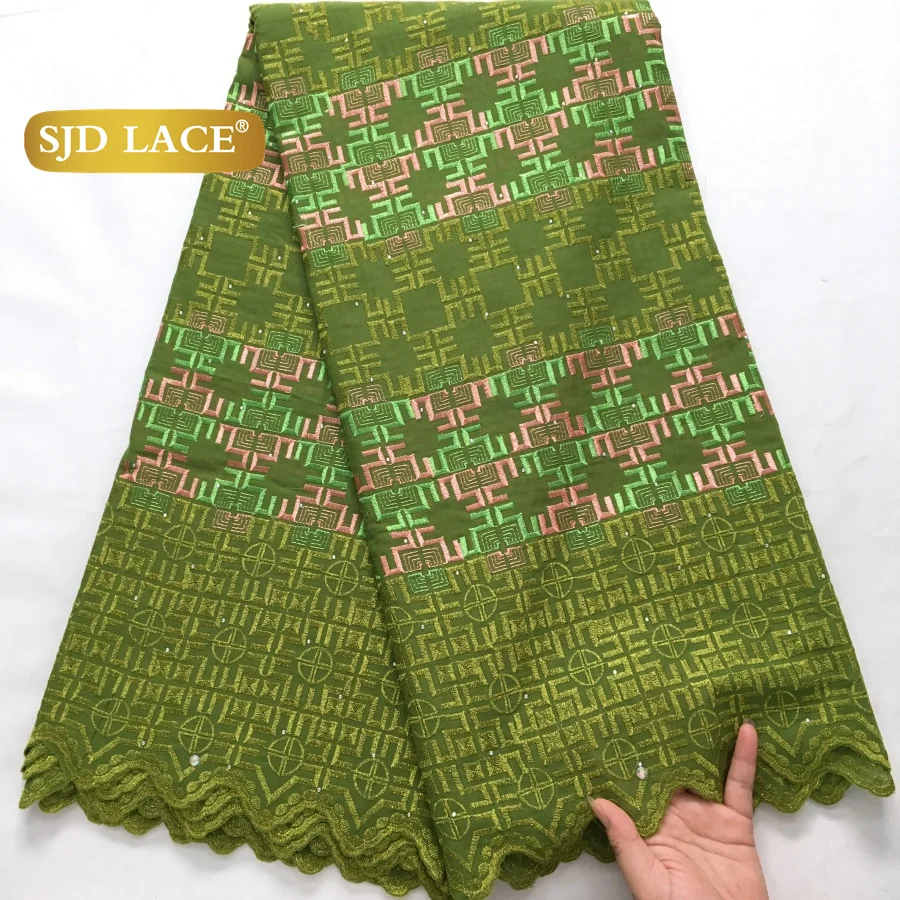 

SJD LACE нигерийская хлопковая кружевная ткань 5 ярдов 2025 Высокое качество африканская швейцарская вуаль кружевная ткань для женщин свадебное платье 4384
