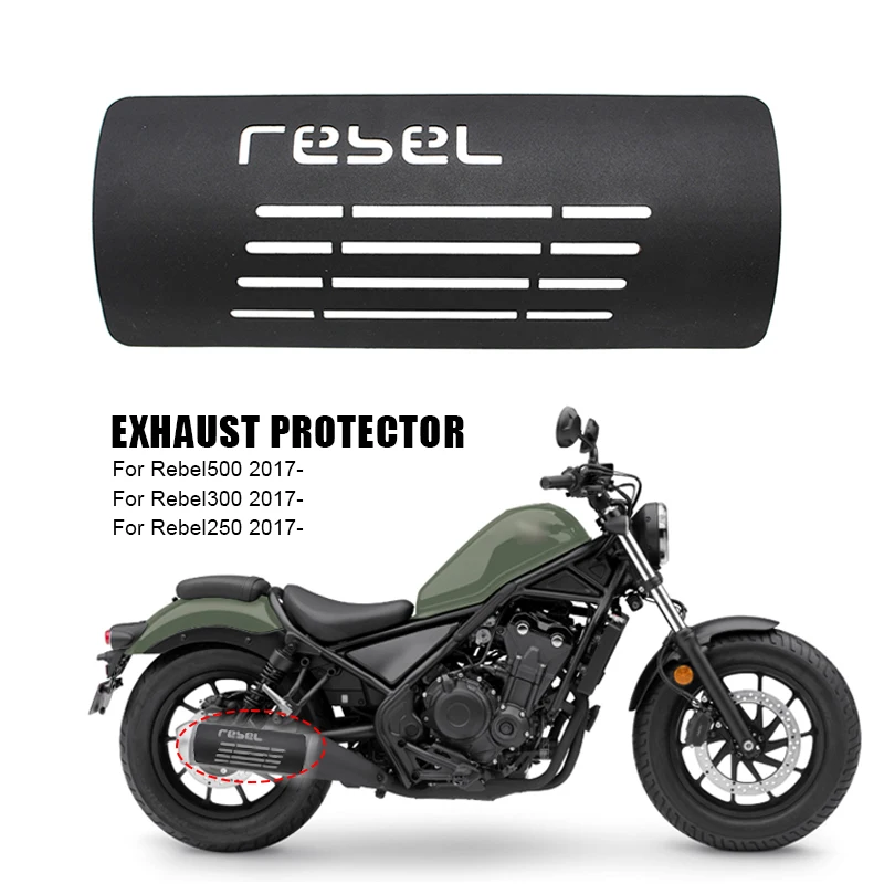 

Rebel300 Rebel500 Exhaust Muffler Pipe Heat Shield Guard Cover For Honda Rebel 300 500 CM500 CM300 CMX300 CMX500 2017-2023 2022
