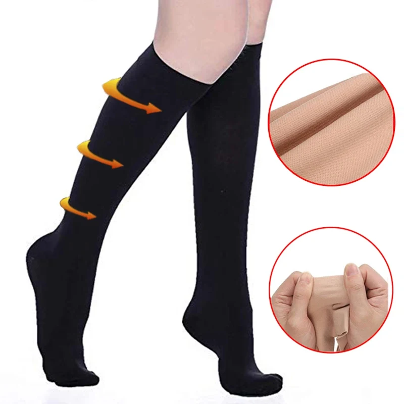 Kompressionsstrümpfe für Damen und Herren, für die Durchblutung, Druckwickel, Sport, Laufen, Fitness, Behandlung, Schwangerschaft, enge Socken