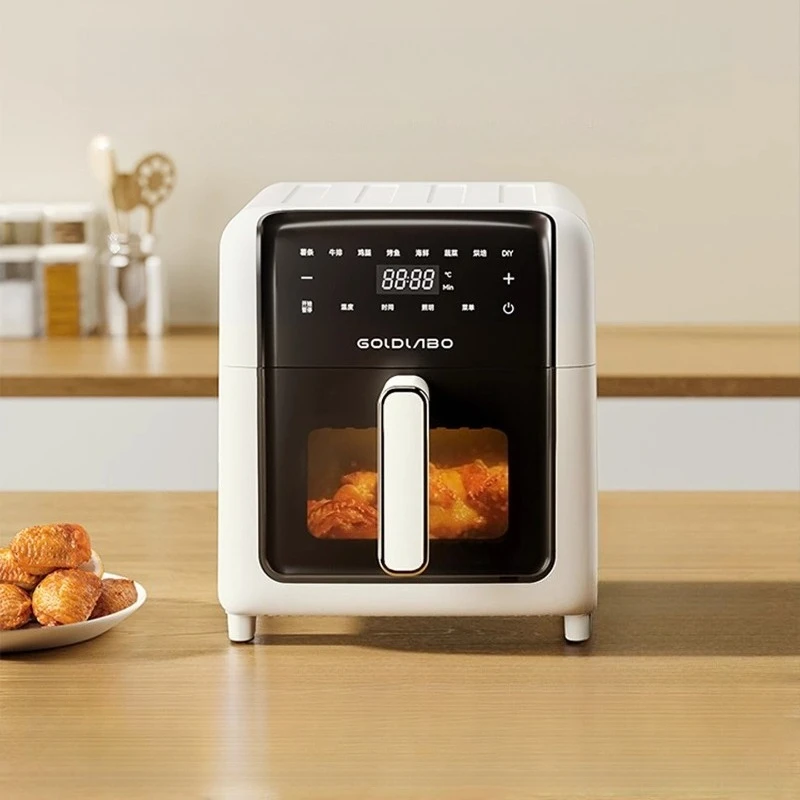 مقلاة هوائية منزلية مع تجويف معدني كامل - سعة 6.5 لتر، أجهزة طهي مرئية خالية من الزيت ومنخفضة الدهون