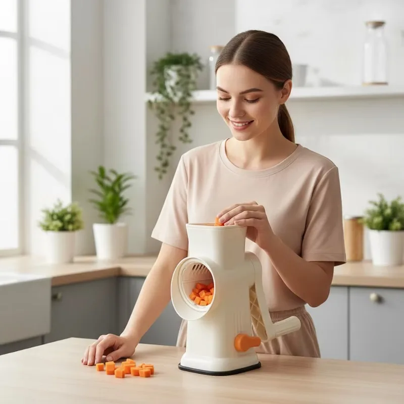 Multifunctional manual vegetable slicer for potato chip cutting, fruit and vegetable processing