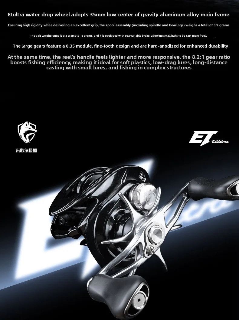 Michel Fox ET Ultra Spincast Reel for Micro Jigging Precision Competition Fishing with Metal Body and OEZ Variable Brake