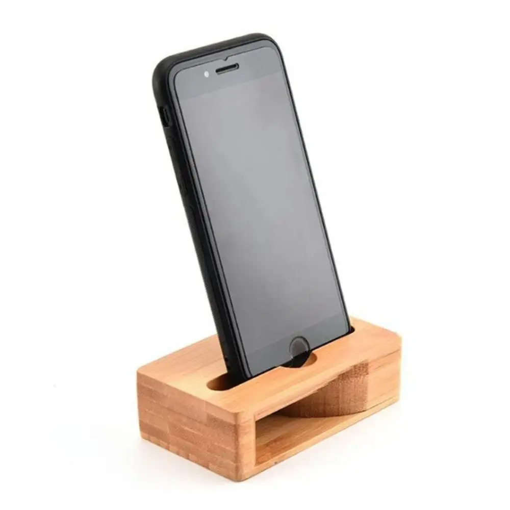 

Speaker Bamboo Sound Amplifier Environmental Friendly Odorless Bamboo Mobile Phone Holder Durable Portable