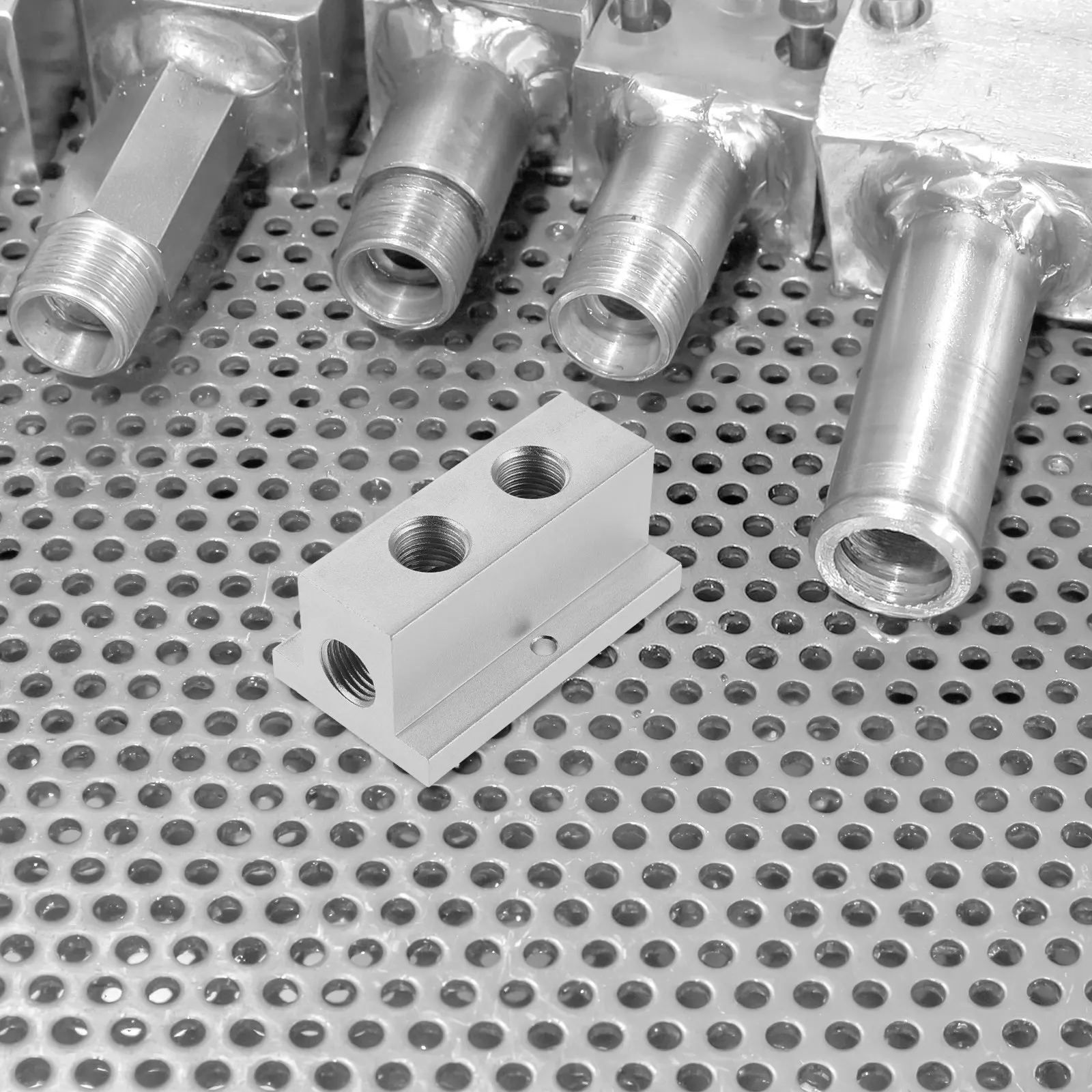 Pneumatic Air Distribution Manifold T Type Multi Port Junction Block Gas Flow Divider Industrial Use