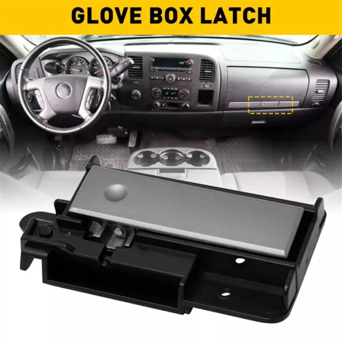 Automobile Silver Glove Box Latch Handle for Chevrolet Chevy Silverado GMC Sierra 1500 2500 3500 2007-2013 15914995