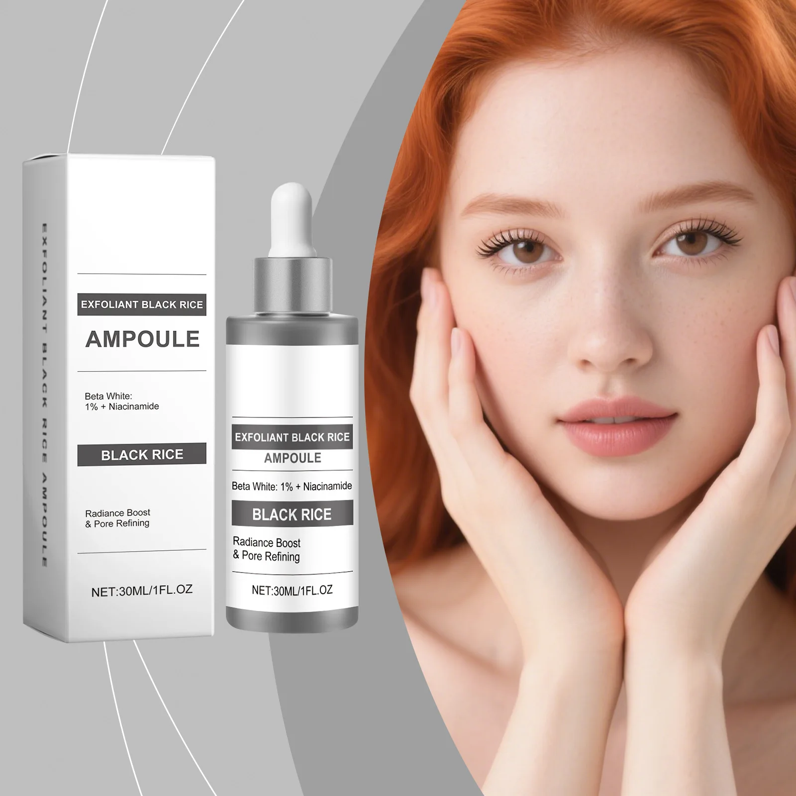 

Black Rice Face Essence Exfoliate Deep Cleaning Oil Control Improve Dullness Shrink Pore Brightening Skin Facial Nourish Essence