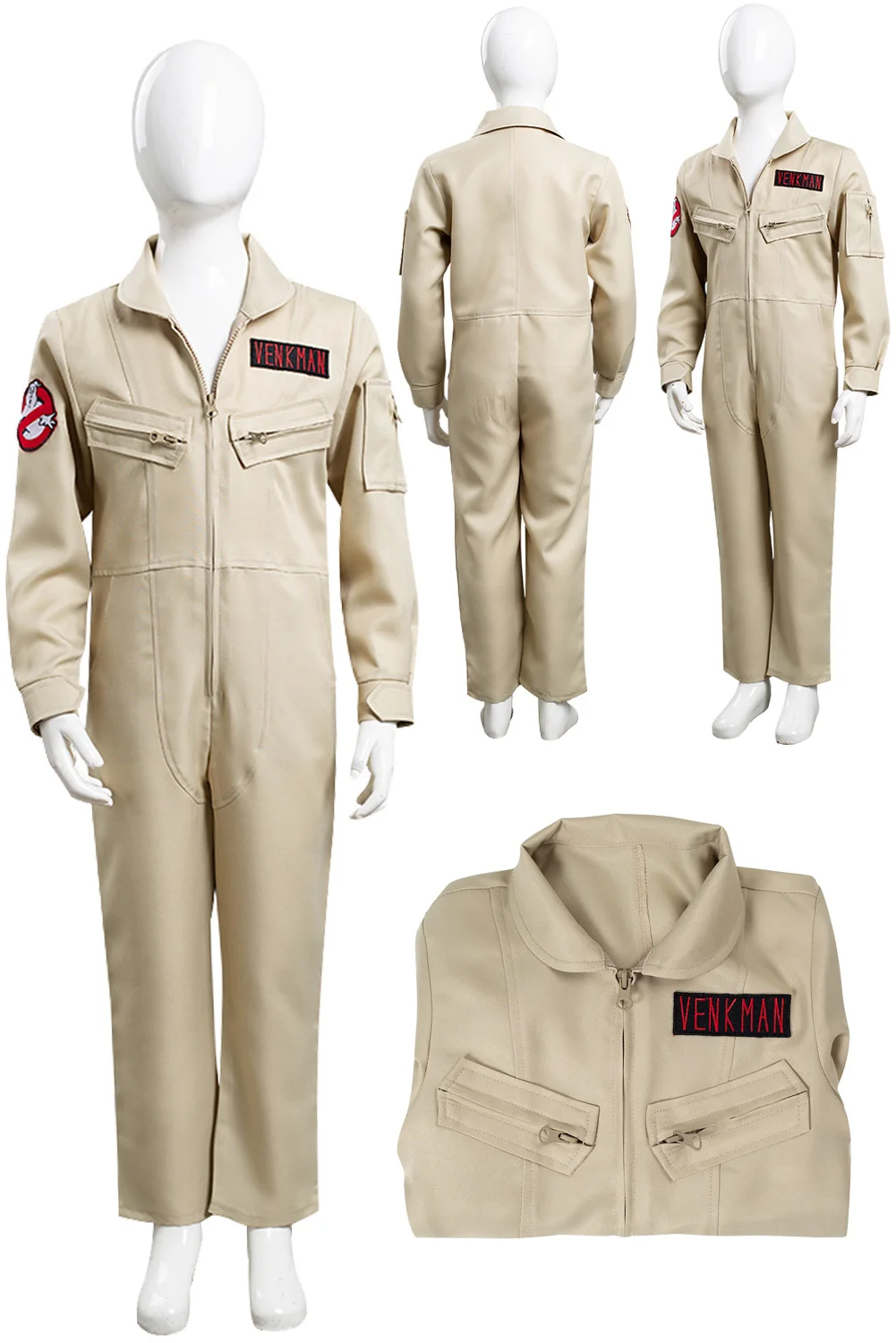 Peter Venkman Cosplay Kids Boys Girls Fantasy Jumpsuit 1984 Movie Ghost Cosplay Busters Costume Disguise Child Fantasia Outfits