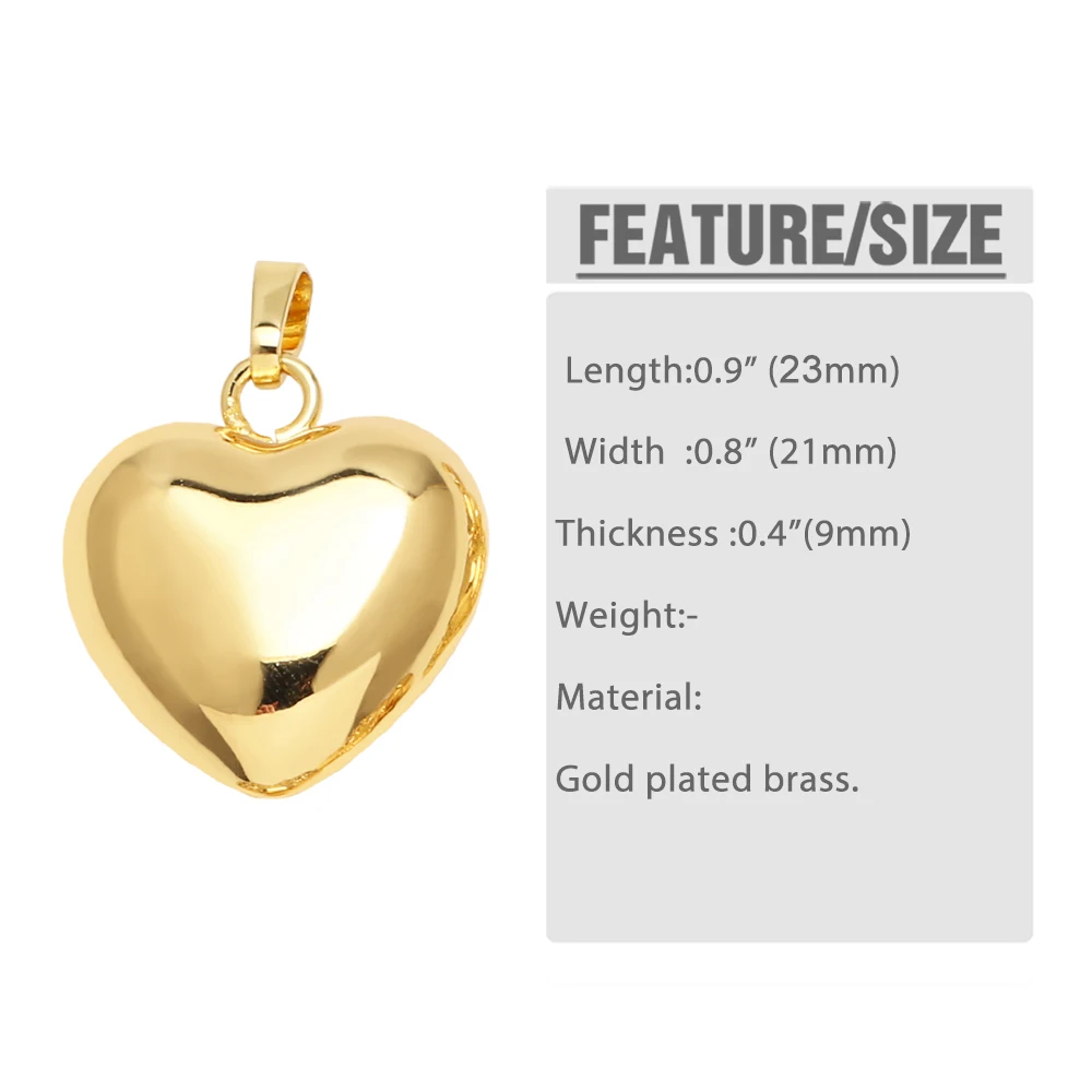 OCESRIO Trendy White Crystal Heart Pendant for Necklaces Copper Gold Plated Handmade DIY Jewelry Making Supplies pdtb761