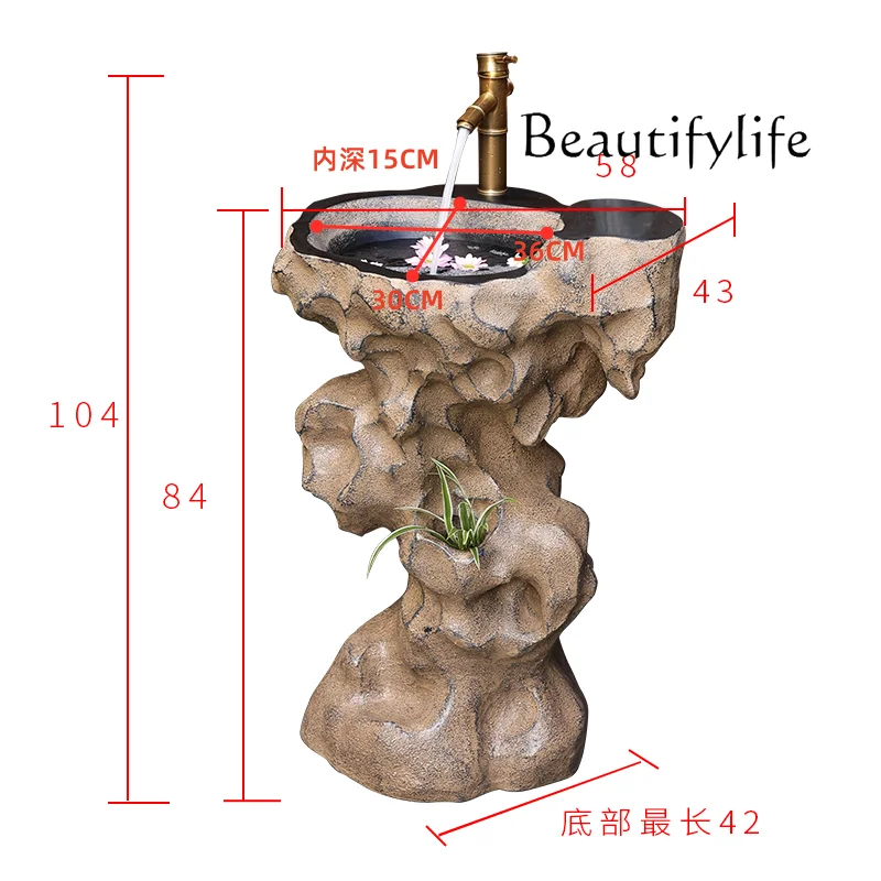 

Courtyard Garden Outdoor Washbasin Outdoor Washbasin Terrace Column Integrated Floor Washbasin