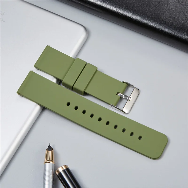 Quick Release Strap 12mm 14mm 16mm 18mm 20mm 22mm 24mm Silicone Watchbands Watch Accessories Belts Wrist Band Soft Rubber Straps