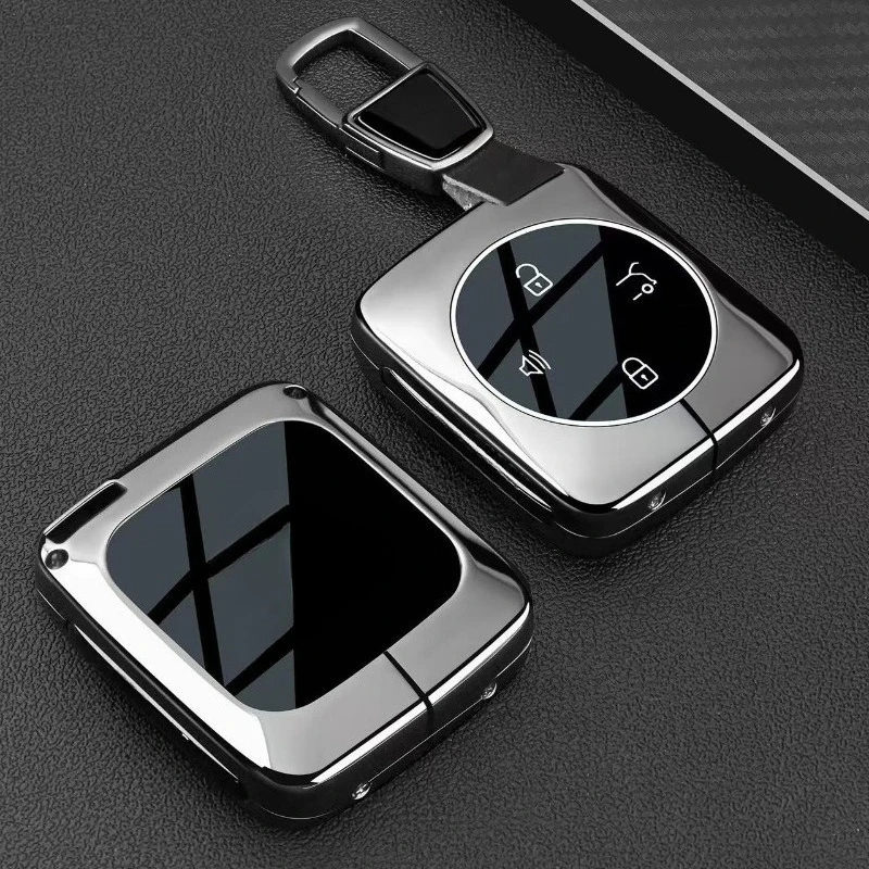 Zinc Alloy Key Cover Case for Volvo XC70 Plug-in Hybrid (2026) - Protective Key Fob Shell KeyChain