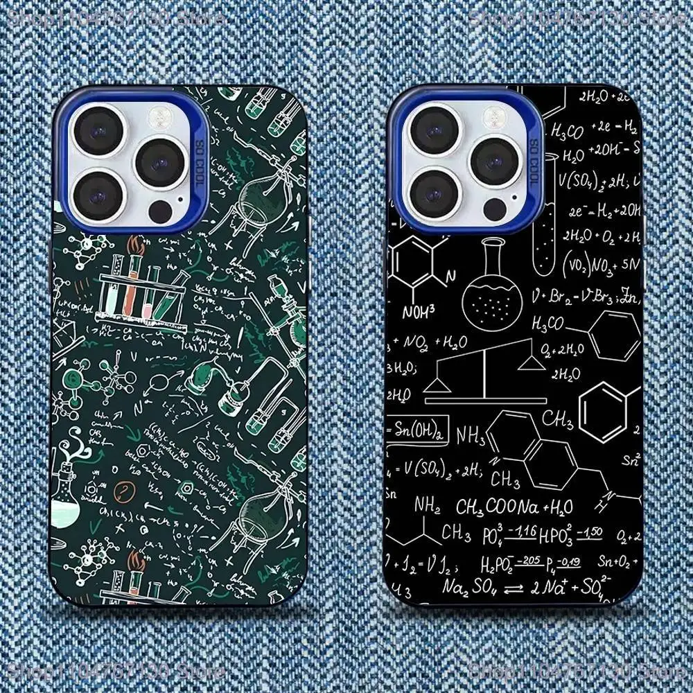 

Periodic Table Chemistry Phone Case For iPhone 17,16,15,14,13,12,11,Mini,Pro,SE,MAX Blue Matte Silicone Cover