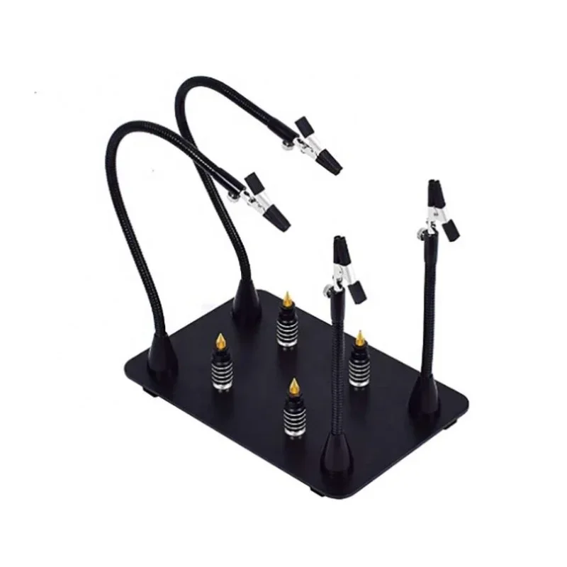 Hot sales Hand, Soldering Helping Hands, 4 PCB Pillars Circuit Board Holder with Flexible Metal Arms Heavy Duty Base Elec