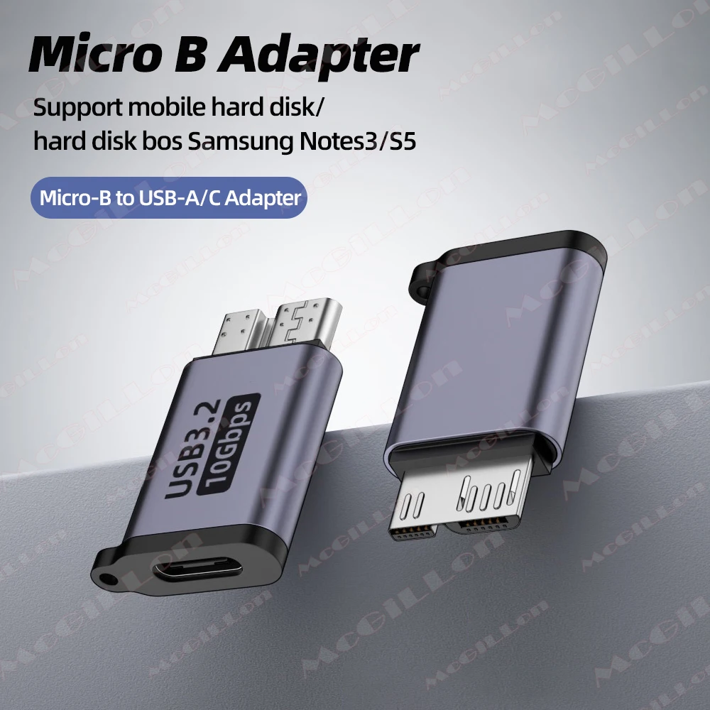 USB C 3.0 Micro B Male to Type C Female Adapter Type-C To Micro B Connector for Laptop External Hard Drive Disk Box Samsung S5