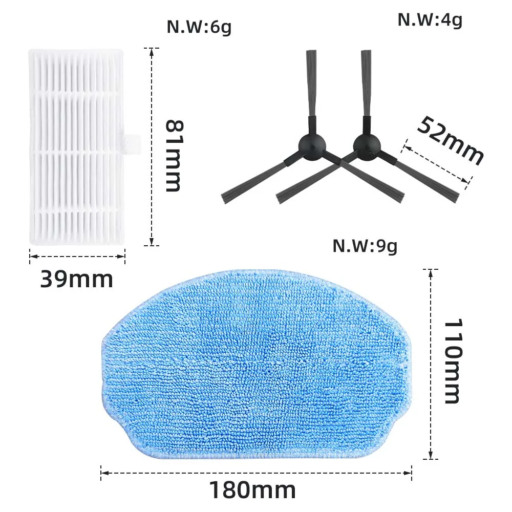 Dla Haier TL30U1 / Uoni S2 Robot odkurzający szczotka boczna filtr Hepa końcówki do mopa szmata części zamienne wymiana akcesoriów