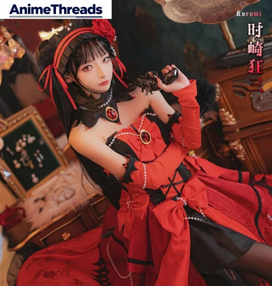 

THREAD Date a Live Tokisaki Kurumi Cosplay Costume Cos Game Anime Party Uniform Hallowen Play Role Clothes Clothing