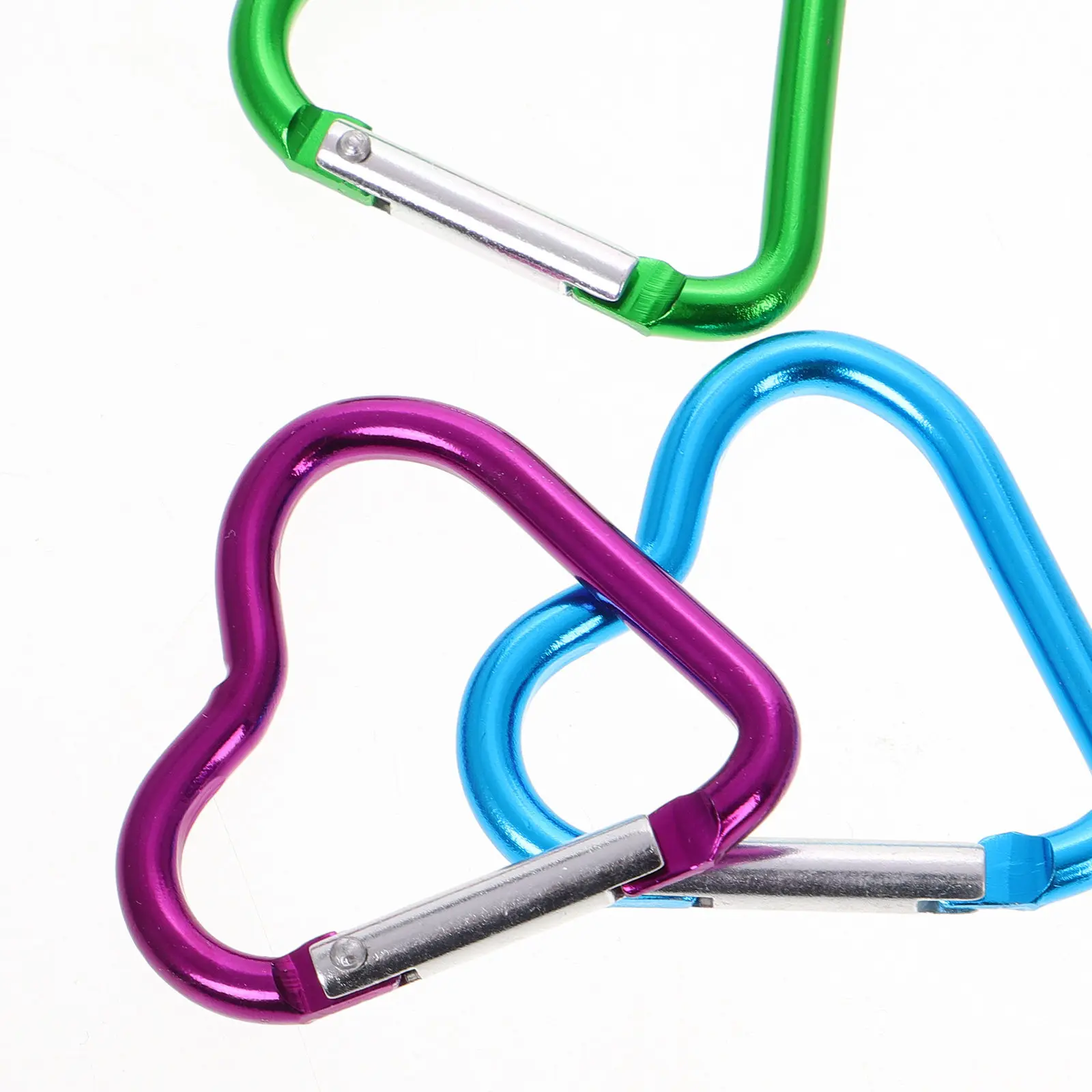 20Pcs Mini Heart Carabiner Clip Aluminum Alloy Keychain Hook for Backpack Accessories DIY Purse Decoration Heart Carabiner Clip view 3