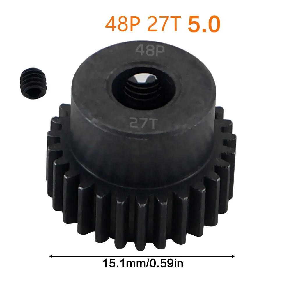 48p 5mm 16t 17t 18t 19t 20t 22t 24t 25t 28t Black Steel Metal Pinion Motor Gear For 1/10 Axial Scx10 Rc Model Car Motor Parts