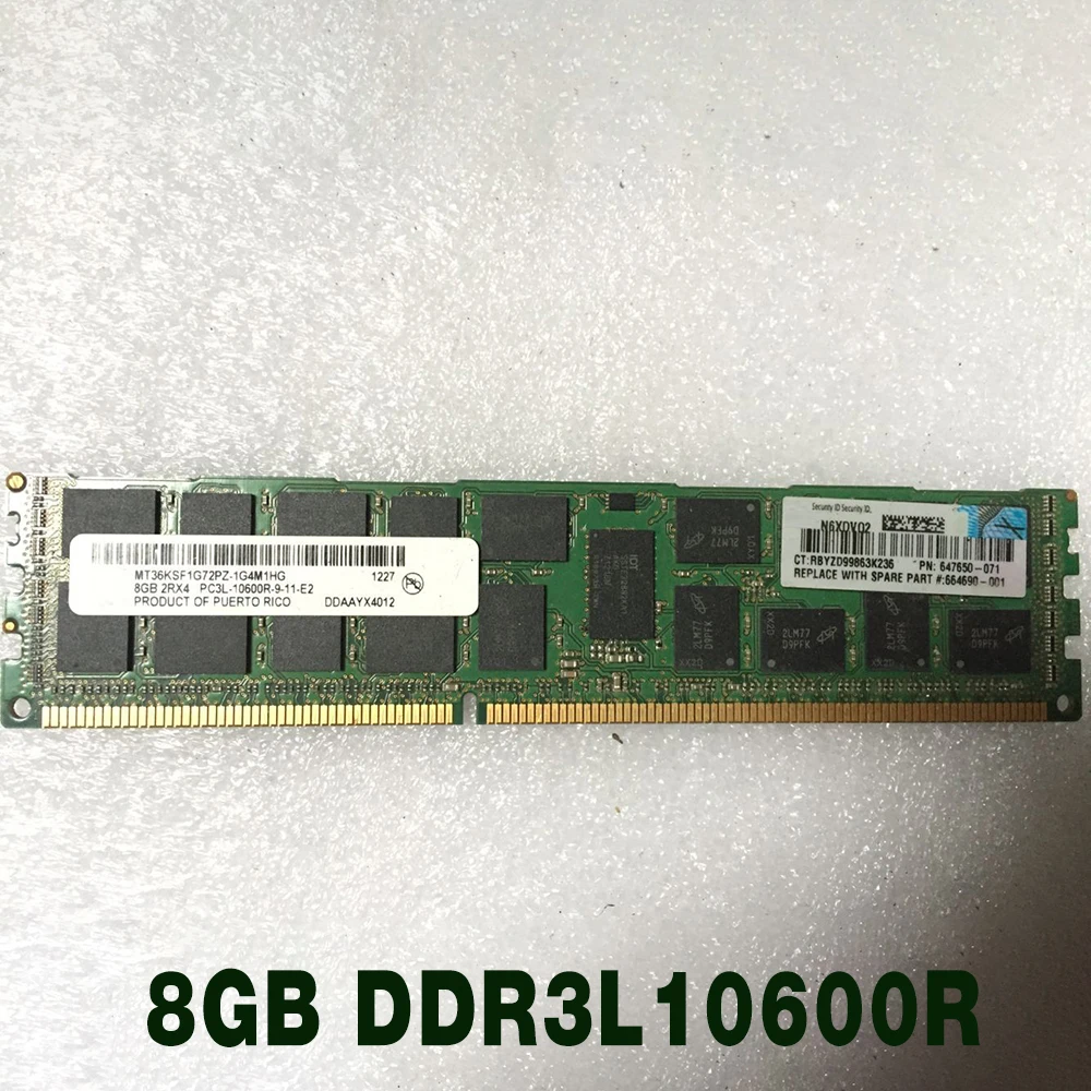 

1 pcs For HP RAM 647897-B21 647650-071 686068-001 8G Memory High Quality Fast Ship 8GB 2RX4 PC3L DDR3L 1333 10600R