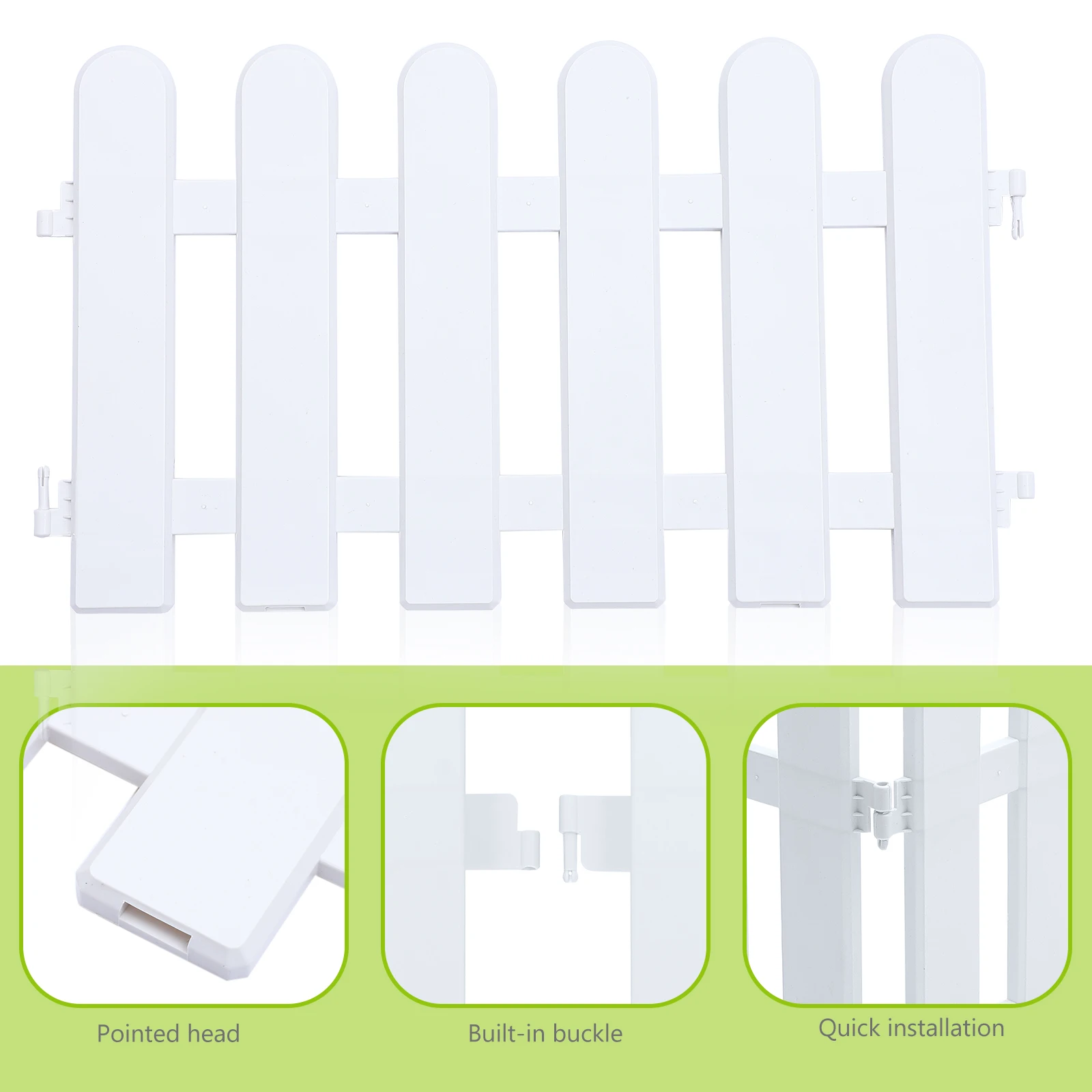 5Pcs Ogrodzenie ogrodowe Obrzeże Trawnik Biała dekoracyjna kostka Plastikowa bariera zewnętrzna Kwiat Ogrodzenia dla zwierząt Panele ogrodowe