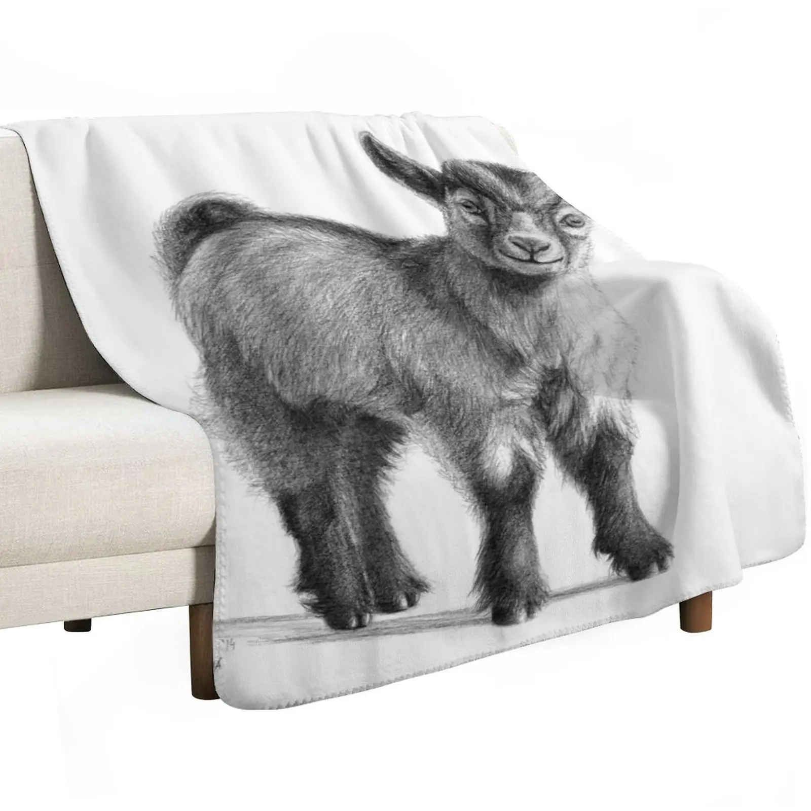 Goat Baby G097 Throw Blanket for sofa Bed linens Decorative Throw Weighted Soft Big Plush Blankets